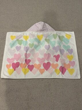 Pottery Barn Kids Rainbow Heart Baby Beach Hooded Towel
